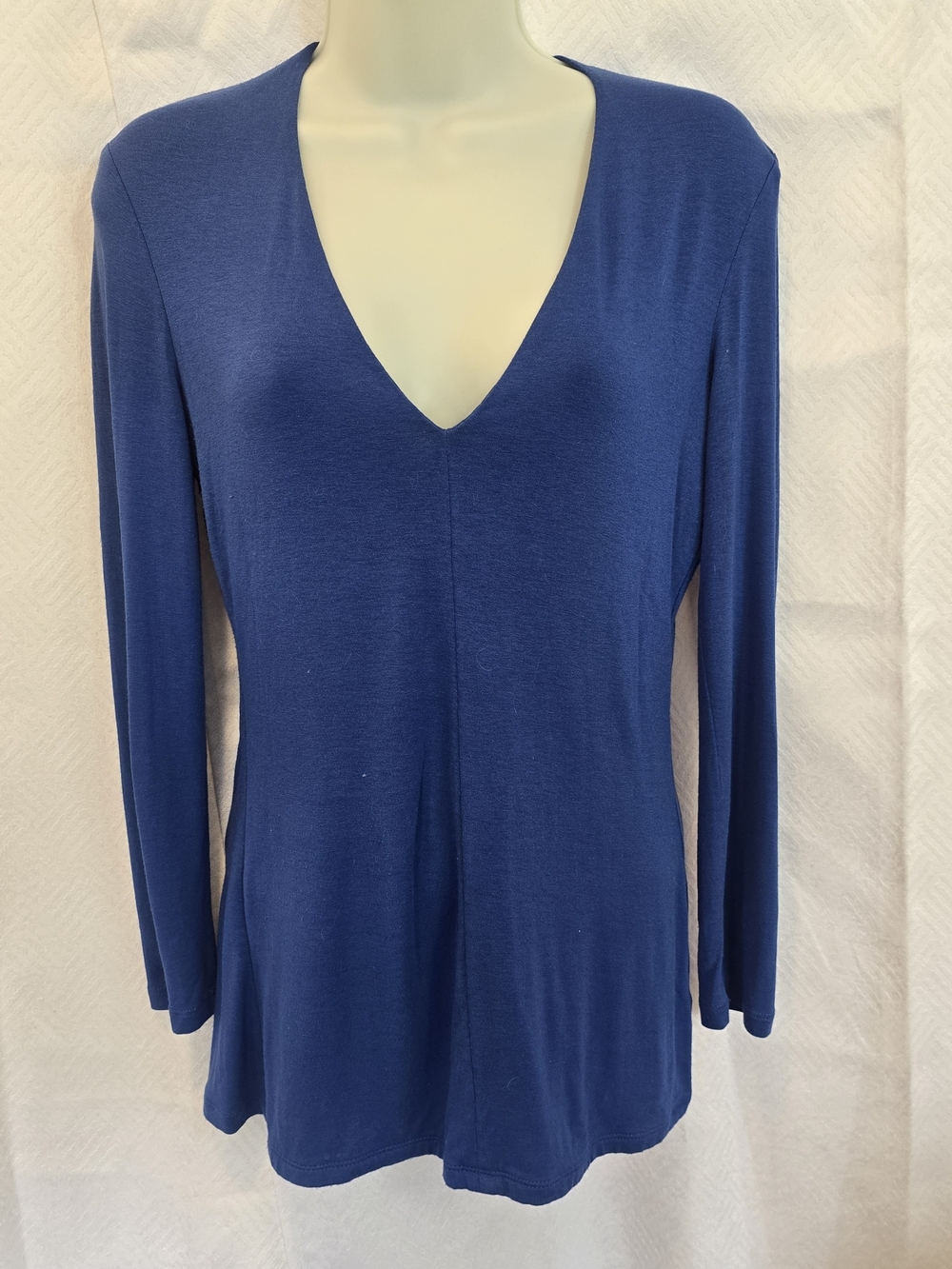 INC International Concepts Navy V-Neck Long Sleeve Top